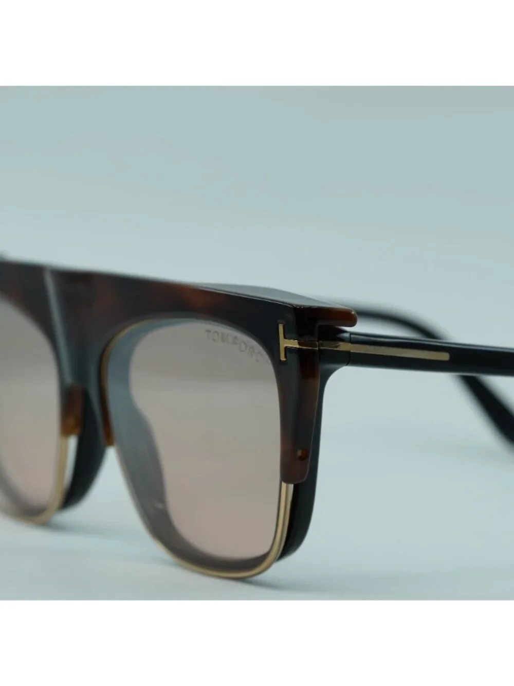 Tom Ford FT5690-B 001 Cat Eye Eyeglasses 55mm - Black / Havana Clip-on